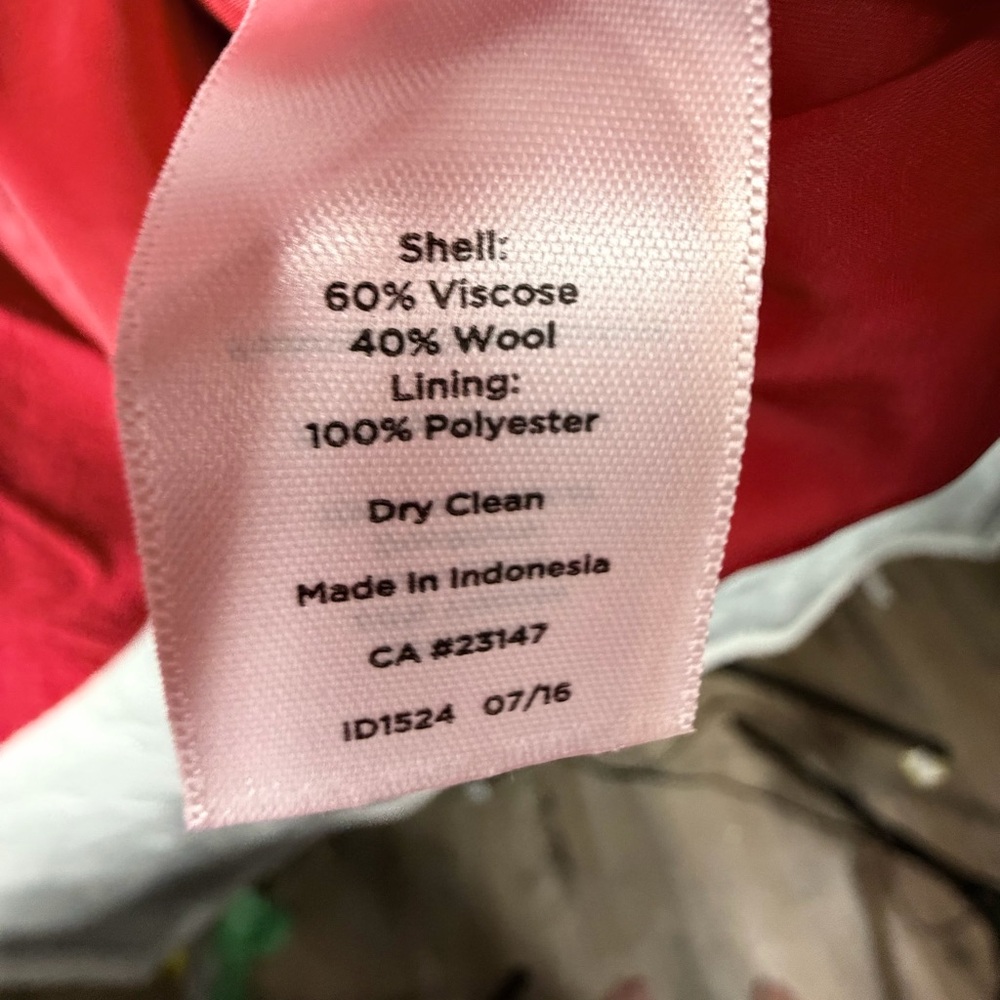 Talbots Red Wool Blend Button Front Jacket Size 1… - image 5